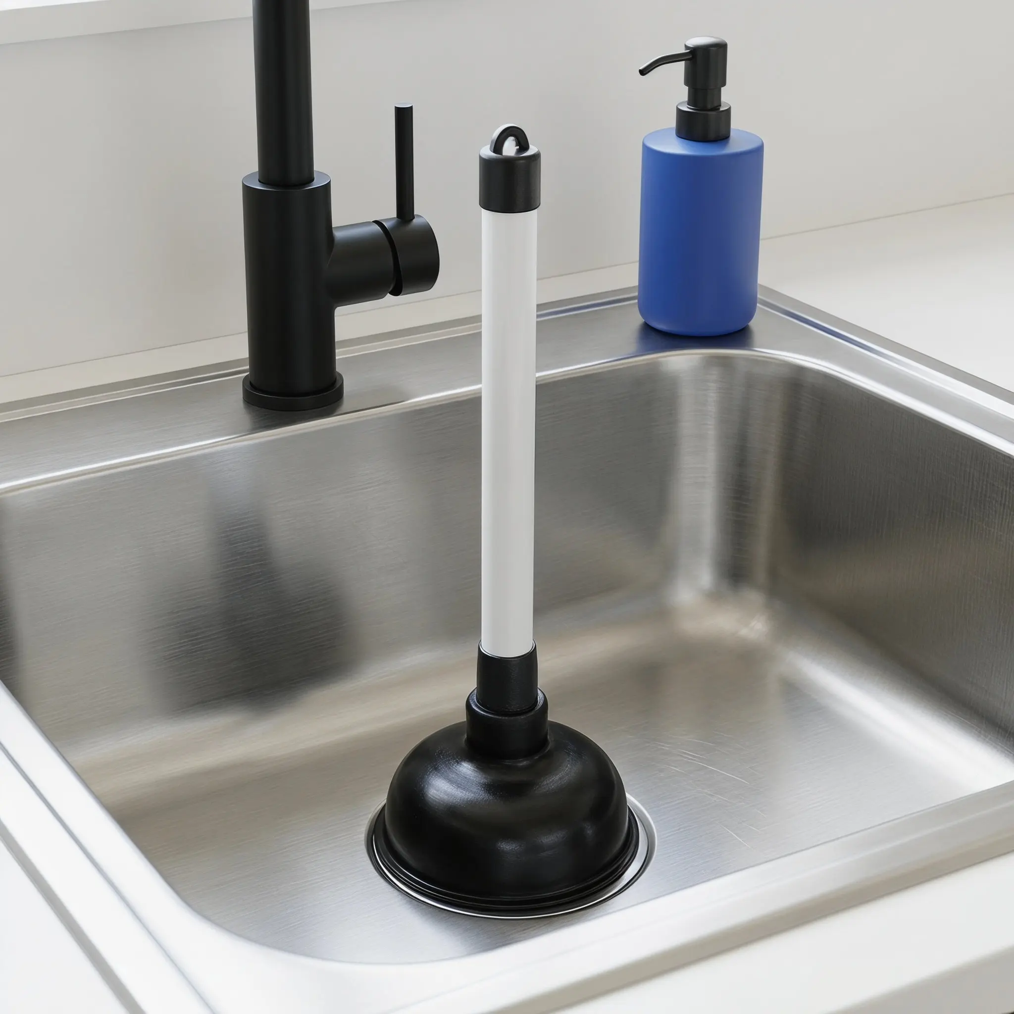 

Reinforced Toilet Plunger with Strong Suction Cup and Long Sturdy Handle for Kitchen Sink Bathroom Bathtub Drain Unclogging Home