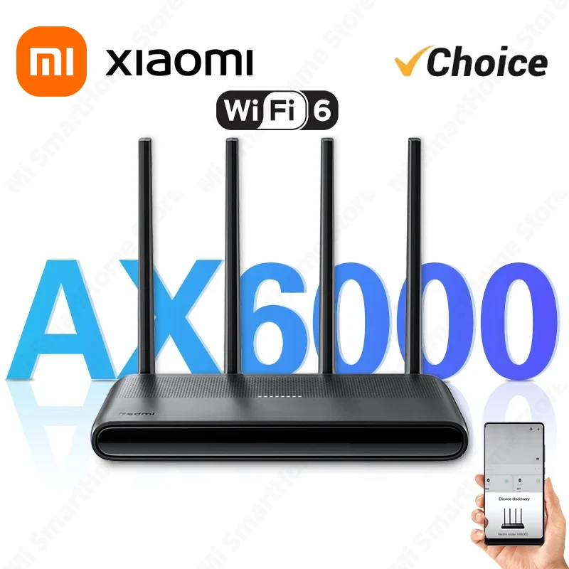 Xiaomi Redmi Router AX6000 Repeater WiFi Extender VPN IPTV Mesh Networking 8 Signal Amplifiers 512MB OFDMA MU-MIMO Mi Home