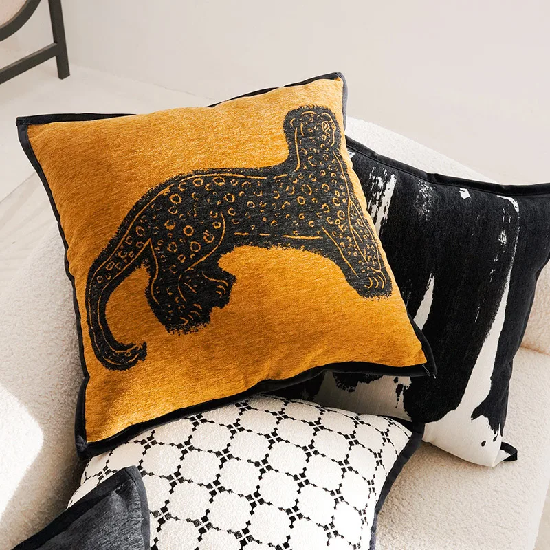 30X50/45X45CM Brown Leopard Throw Pillow Cover Nordic Modern Stamping Waist Cushion Cover Decor Home Decorative Pillowcase