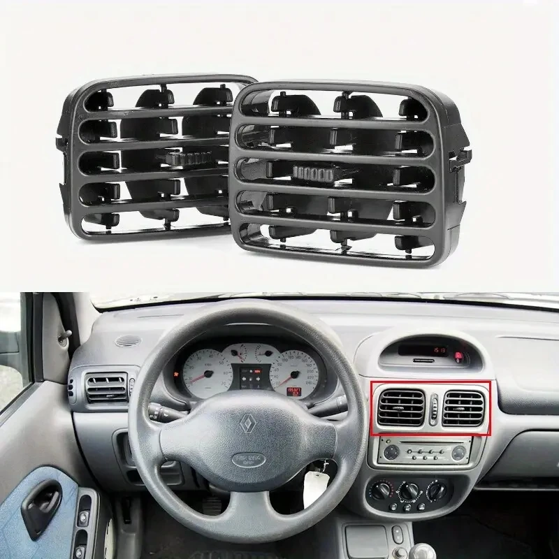 1 Pair Air Condition Vent Frame Car Dashboard Grille Fit for RENAULT THALIA I/CLIO MK2 1998-2006 7702258375, 7702258279