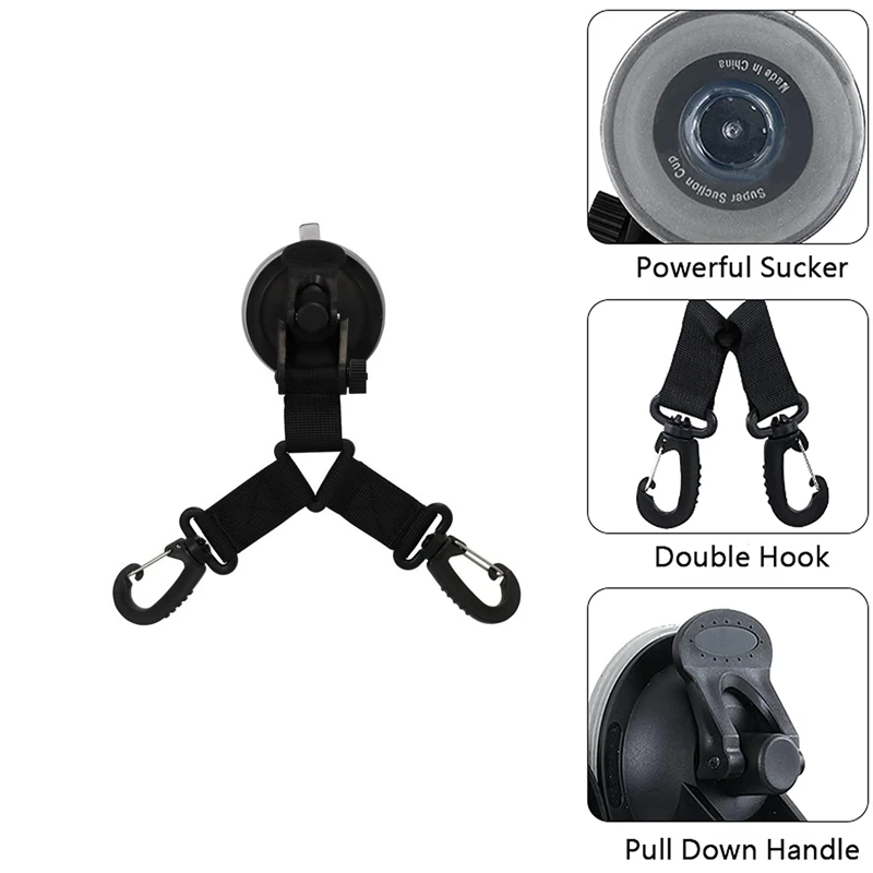 2PCS Car Suction Cup Anchor With 2 Securing Hook Tent Tarps For Awning Boat Camping Travel And Outdoor Accessories