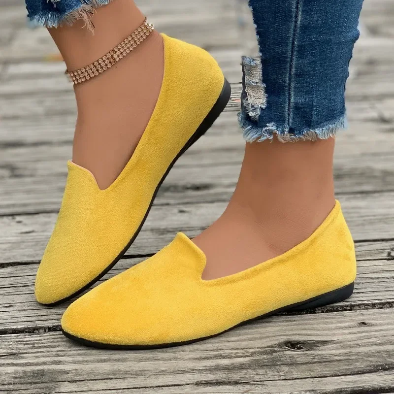 Dames Schoenen 2024 Hot Sale Ondiepe Damesflats Mode Puntige Neus Dagelijkse Flats Vrouwen Hoge Kwaliteit Plus Size Platte Hakken