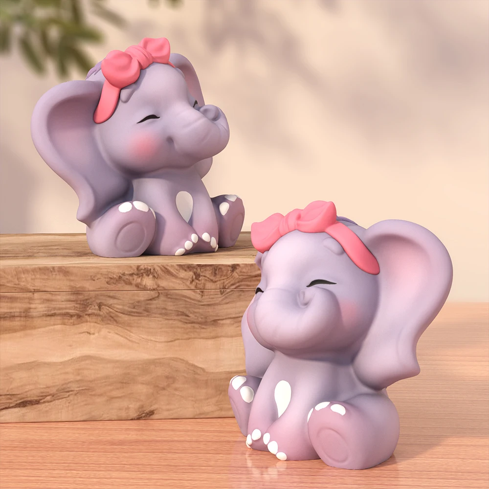 LZ070 3D Cute Elephant Candle Silicone Mold Originality Animal Baking Mould Resin Plaster Casting Ornament Molds