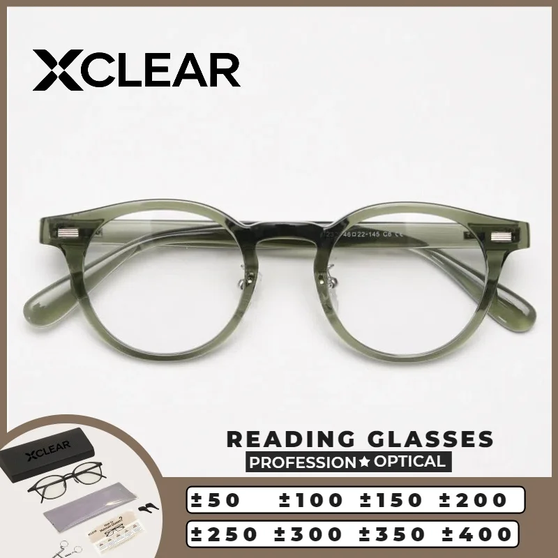 

XCLEAR Optical Anti Blue Ray Myopia Progressive Prescription Eyeglasses Reading Glasses Unisex RoundFrame Ultralight Lightweight