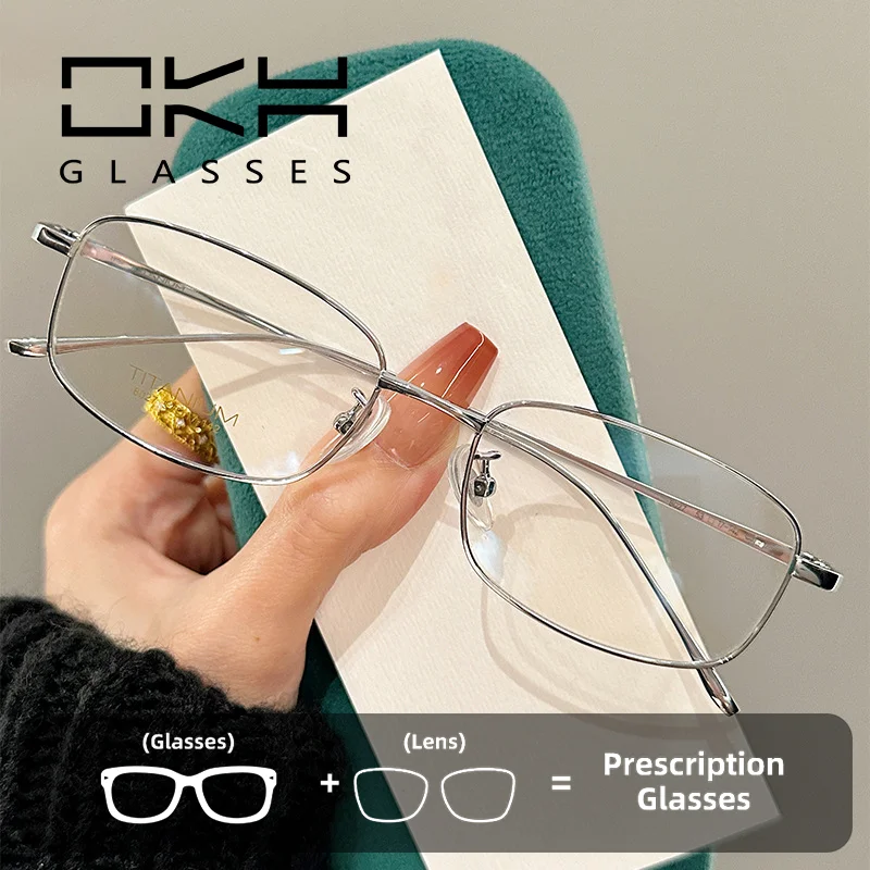 

OKH простые качественные очки для близорукости в титановой оправе для женщин и мужчин, индивидуальные очки по рецепту для чтения