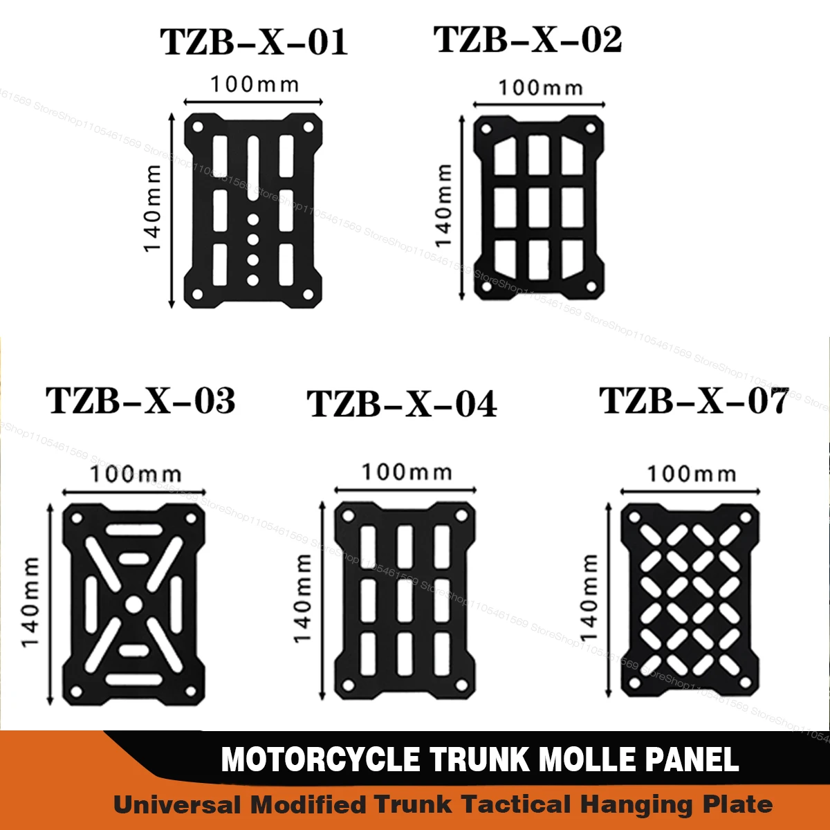 Motorcycle Top Case Molle Panel Aluminum Alloy Tactical Storage Box Universal Side Box Modular Organizer Quick-Mounting