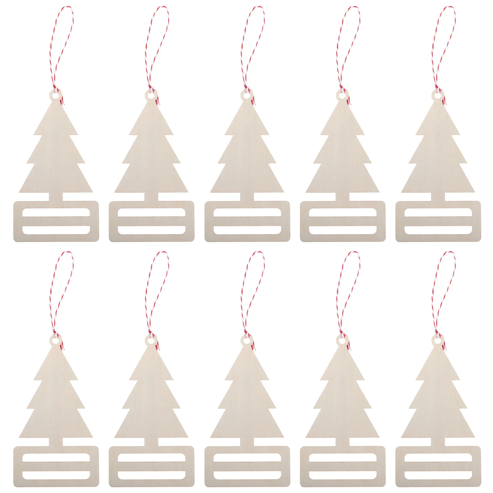 

10Pcs Wooden Christmas Tree Blank Ornaments Unfinished Wood Cutouts DIY Painting Craft Supplies Holiday Party Decorations