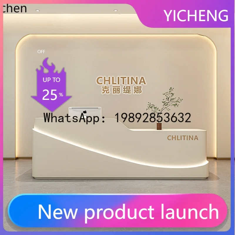 

X7 Simple Beauty Salon Cashier Counter Lacquered Front Desk Reception Desk