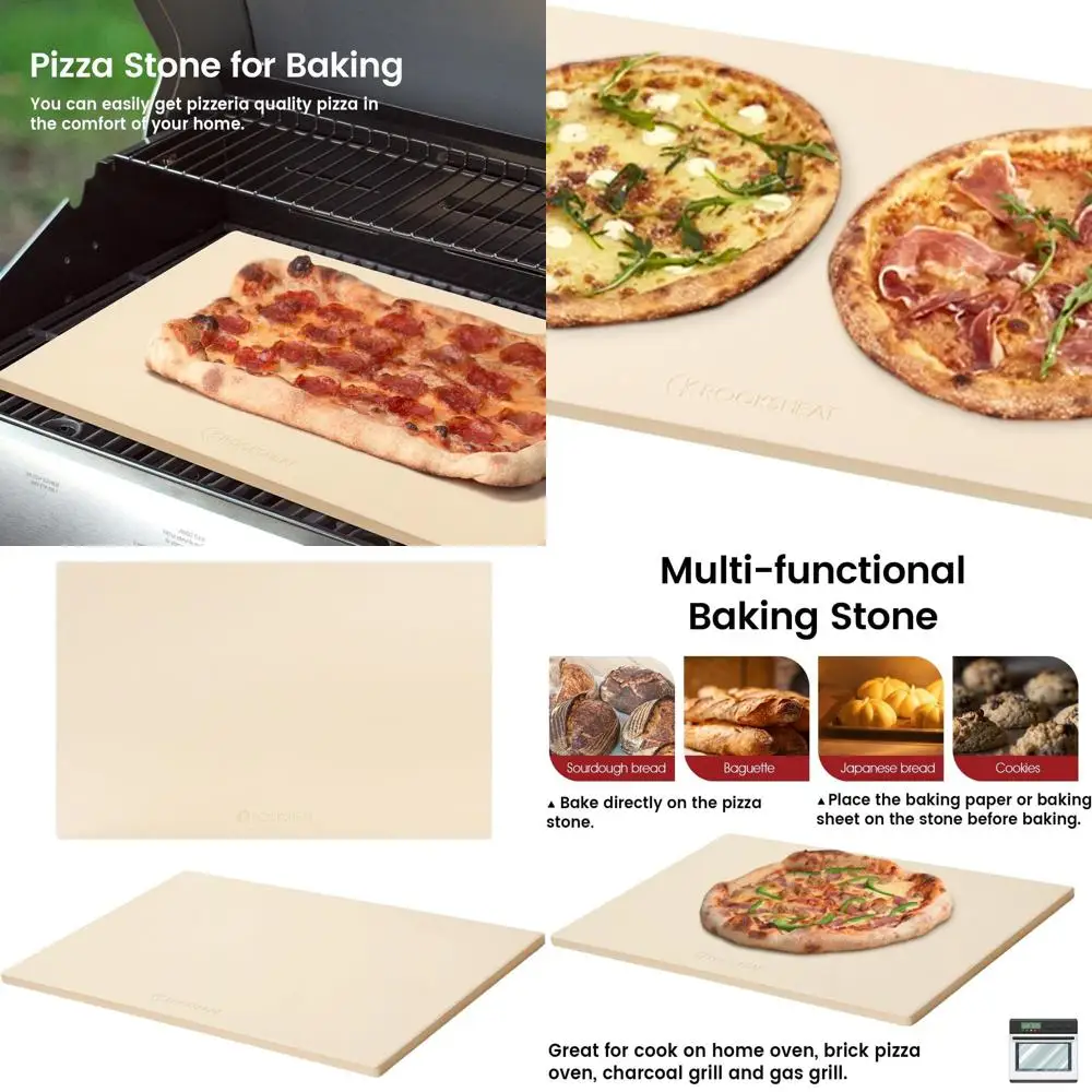 

Extra Large Rectangular Pizza Stone 22x14 Inches - Heavy Duty Cordierite Baking Stone for Oven, Grill, BBQ, and Outdoor Pizza Ma