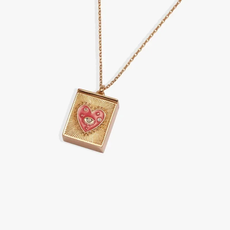 Retro tarot card can be opened containing a variety of relief oil drop diamond pendant niche necklace jewelry