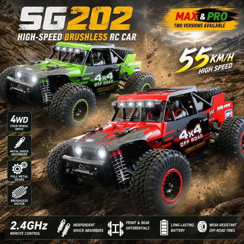New Hot Sg202max Remote Control Car Brushless Four-Wheel Drive High-Speed Competitive Desert Vehicle Adult Remote Control Toy