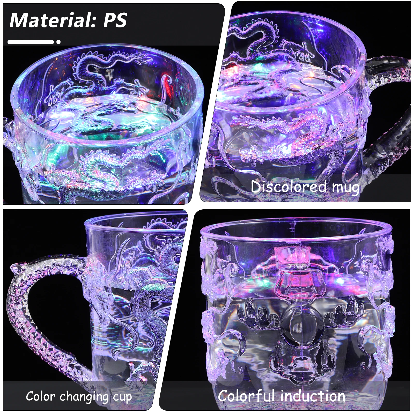 

1pc Glitter Mug LED Flashing Color Changing Sensitive Acrylic Coffee Tea Cup Creative Daily Use Mug for Work Gift