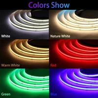 COB LED Strip Light High Density Linear Lighting 480/528Leds/m Flexible Tape Warm Natural White Red Blue Green Decor DC12/24V 5