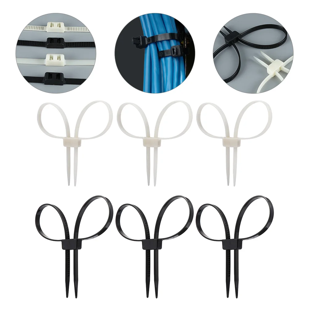 6 Pcs Cable Tie Wire Ties Fasteners Self-locking Zip Cord Organizer with Screw Holes