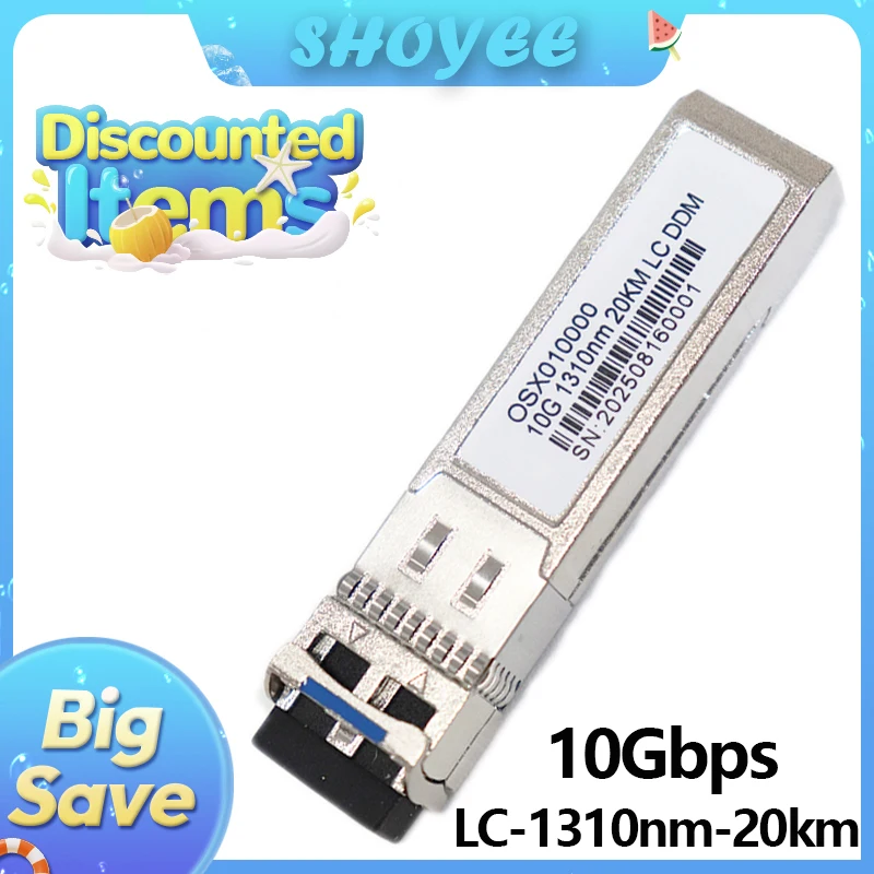 

SFP-трансивер SFP-модуль 10G LC 1310 нм 20 км, двухволоконный, совместимый с коммутаторами, оптический модуль