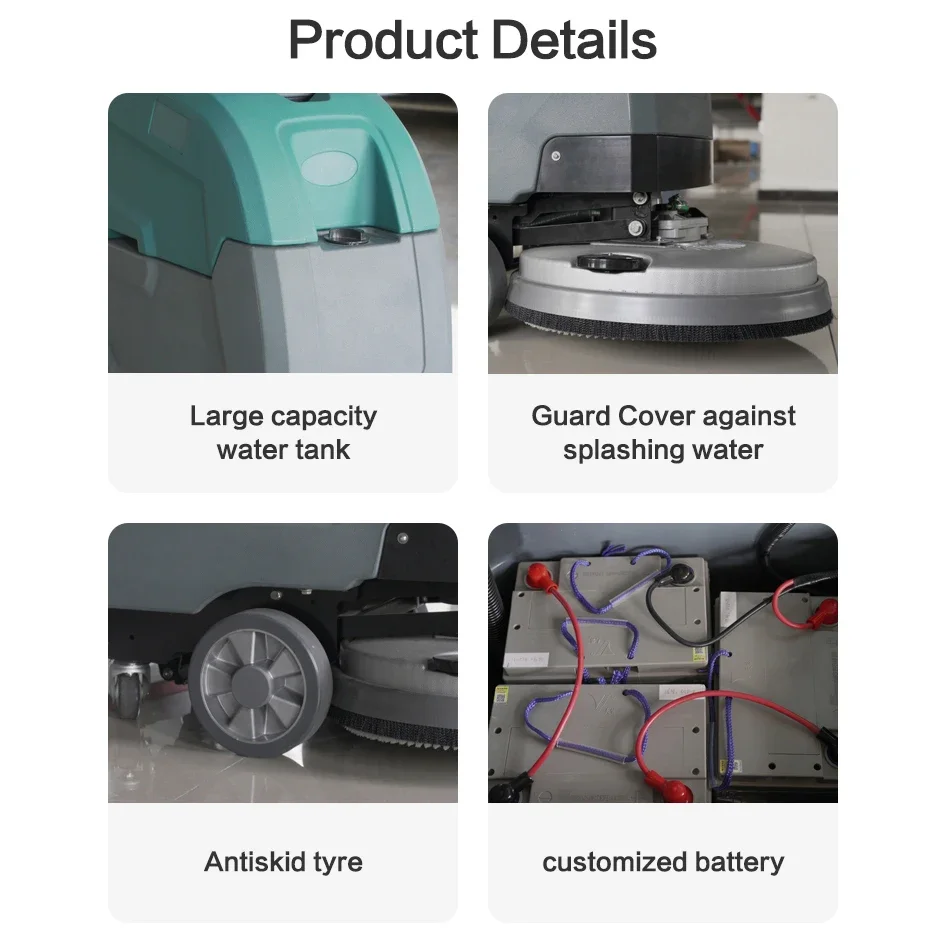 Battery Powered Walk Behind Commercial Floor Scrubber Dyer Washer Scrubbing Machine