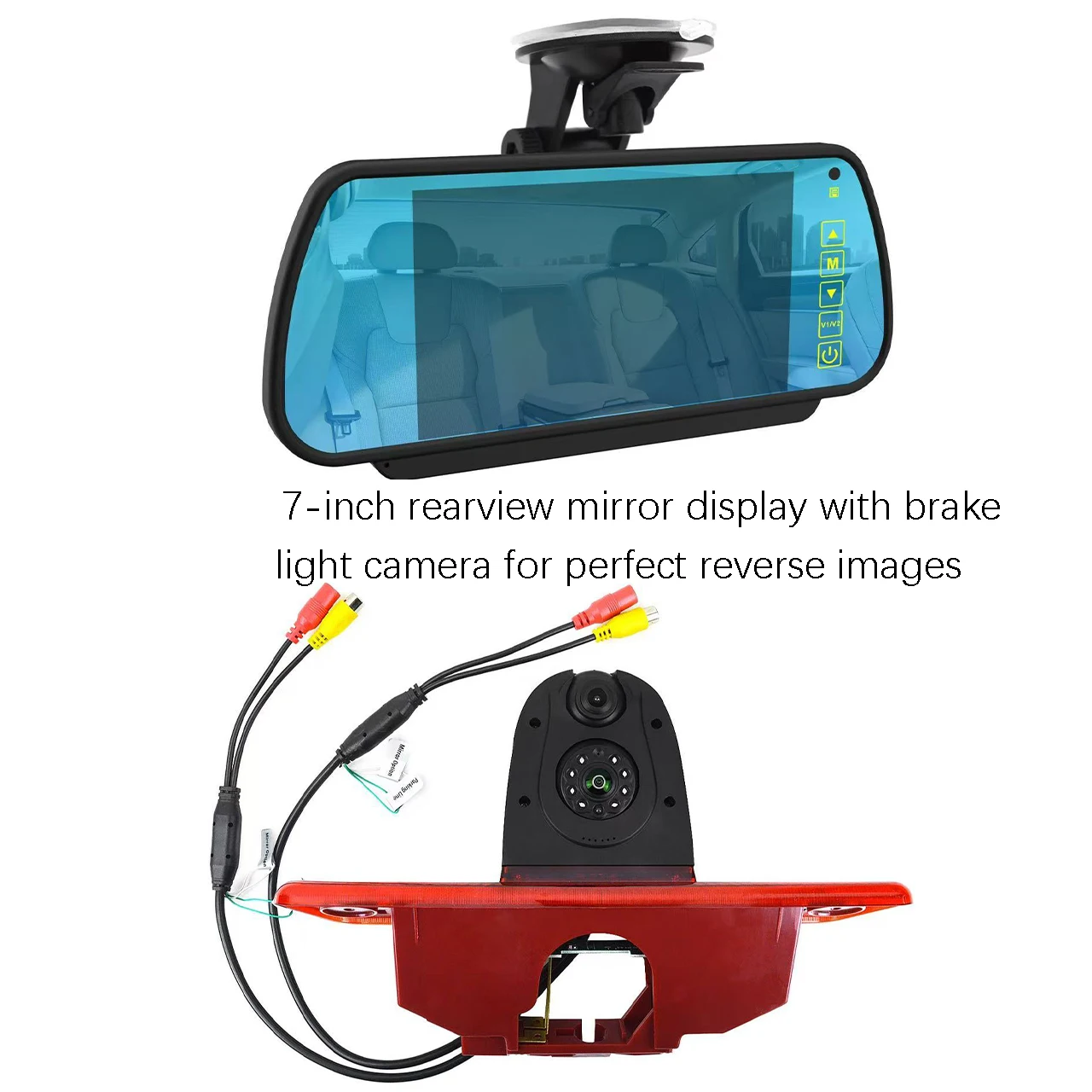 Dual Lens Rear View Brake Light Backup Camera For Citroen Jumpy Peugeot Expert Toyota Proace Van With 7 Inch Rearview Monitor