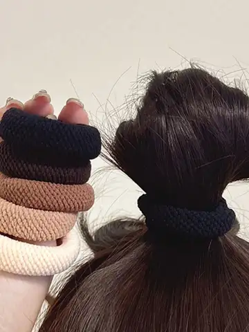 5/10 Mix Color High Elasticity Thickened Versatile Simple Scrunchies, Hair-Friendly (Random Color) Hair Ties Hair Rope