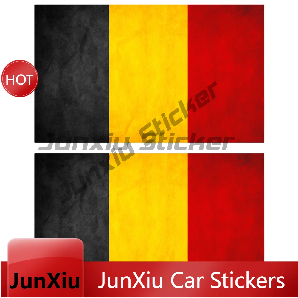 2 X Drapeau Belge Personalized Waterproof Vinyl Decal For Car Window Helmet Laptop Sticker