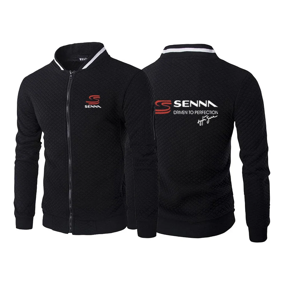 

2024 New Men Ayrton Senna Spring And Autumn Printing Casual Fashion Simple Six-color Zip Round Neck Hight Quality Coat Tops