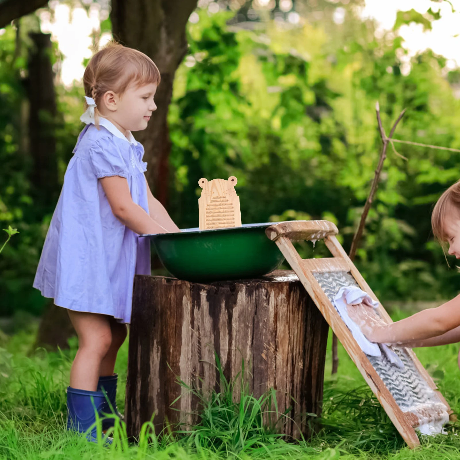 

1pc Natural Wood Anti-Slip Laundry Board Household Hand Washing Long Service Life Smooth Durable For Home Clothes Washing Board