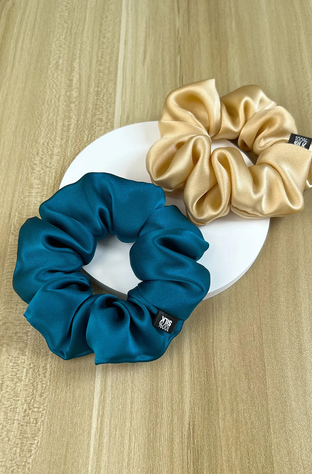 Haargummis aus 100 % Maulbeerseide, elastisches Gummiband, Haargummis, große große Gummiseile, Pferdeschwanzhalter für Frauen und Mädchen, 19 Momme – Detail 17