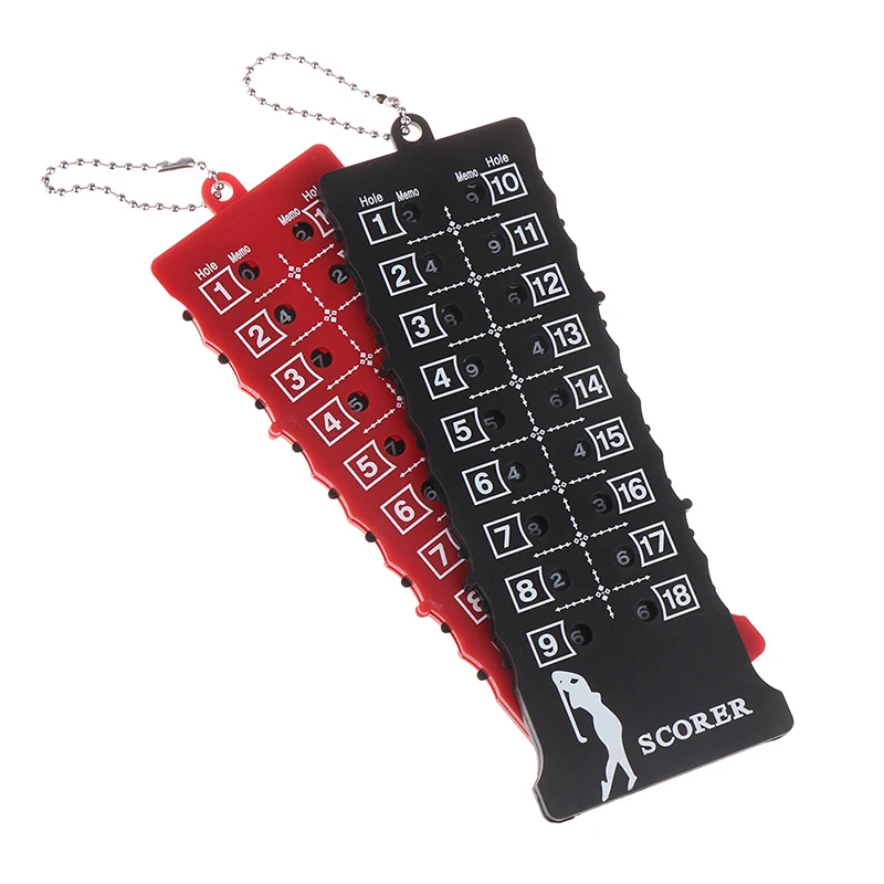 18 Hole Golf Stroke Putt Score Counter Golf Score Indicator With Key Chain, Golf Score Counter Black Red