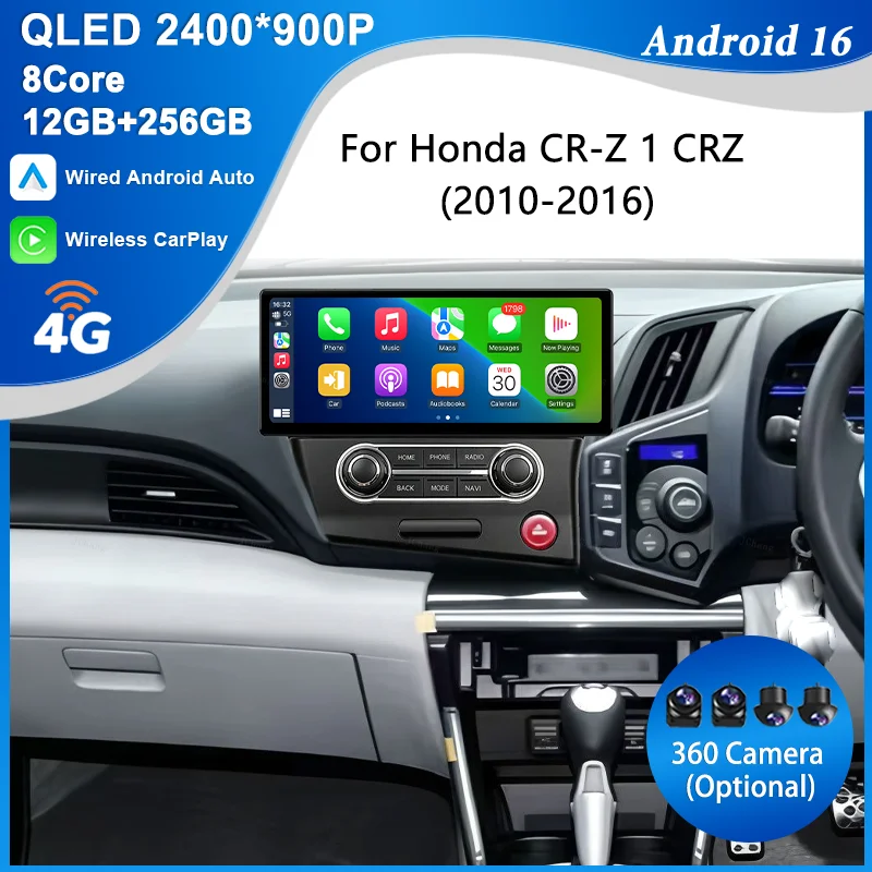 for Honda CR‑Z 1 CRZ 2010‑2016 12.3