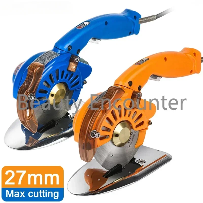 110V/220V Industrial Electric Scissors Handheld Round Blade Cutting Cloth Machine Silent Electric Round Knife Max Cutting 27mm