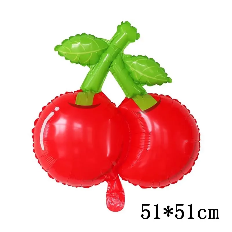 Summer Fruits Cherry Vegetables Aluminum Film Balloons Hawaii Festival Party Decoration Pineapple Watermelon strawberry Globos