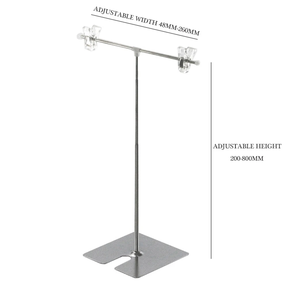 Height Adjustable Display Stainless Steel Poster Clip Promotion Sign Holder Sales Cardboard Display Racks Stand