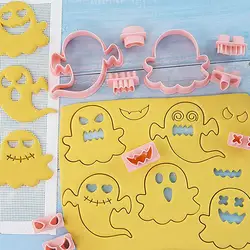 Cookie Cutting Mold Halloween Ghost Cookie Cutter Molds Kit Ghost Pattern Design Cookie Cutter For Chocolate Cake Fillings Cake