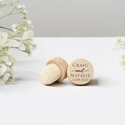 Personalized Red Wine Corks Bottle Stopper Engraved Wooden Laser Cork Bottle Customized Wedding Favors Own Logo