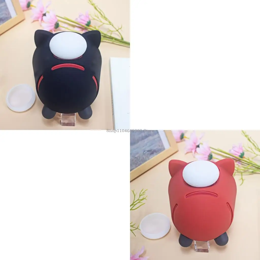 Kitten Ear Pattern Silicone Skin Scratchproof Shell for Alarmo Clock Skin Sleeve Clock Housing Dustproof Flexible Cover