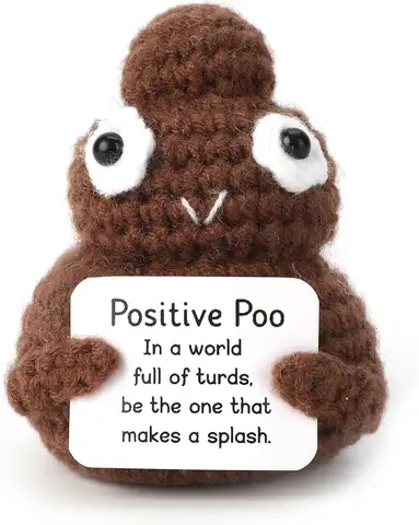 Positive Poop Emotional Support Plush – Funny Crochet Nugget Gift for Christmas, Birthday & Graduation