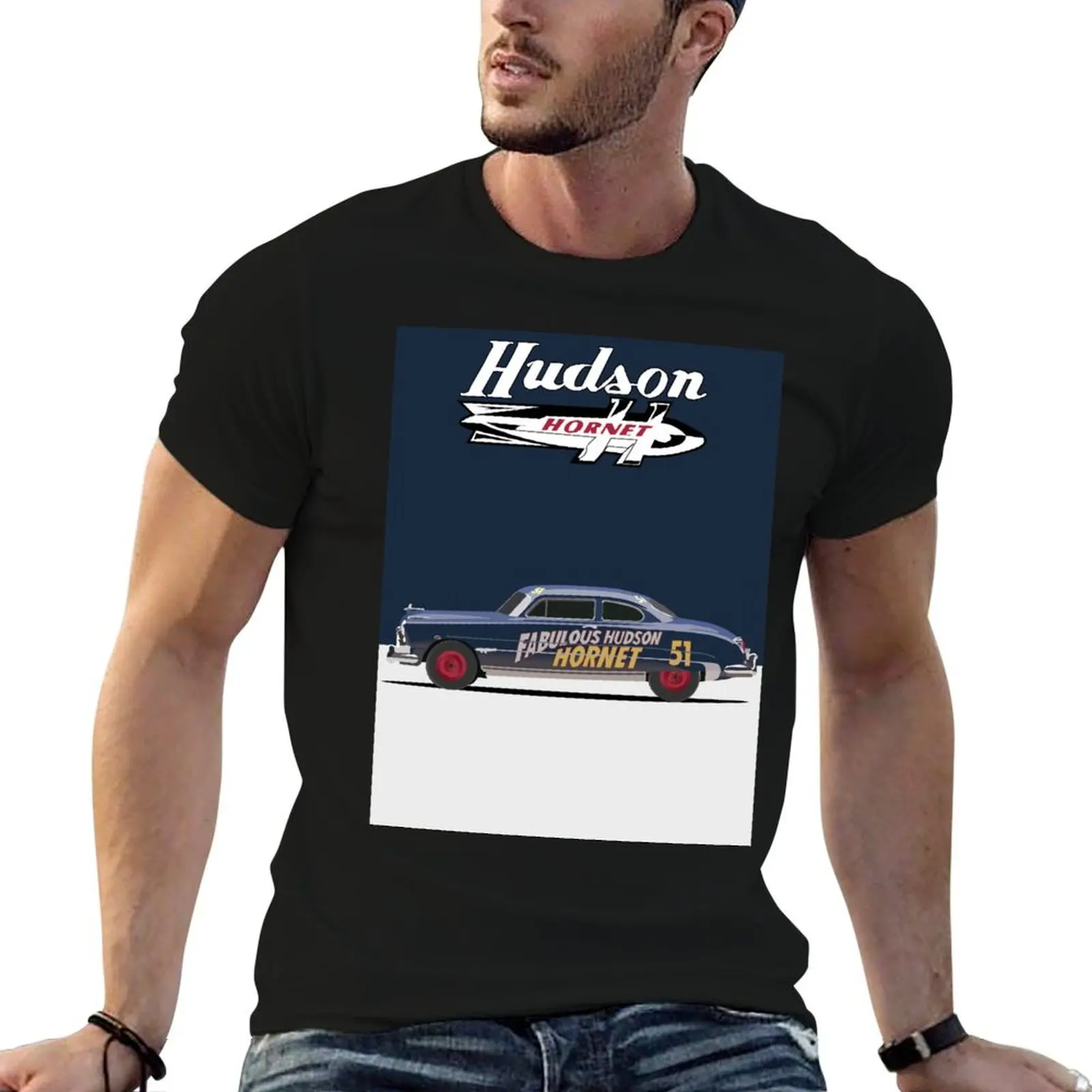 Hudson Hornet Illustration T-Shirt blacks shirts graphic tees animal prinfor boys t shirts for men pack