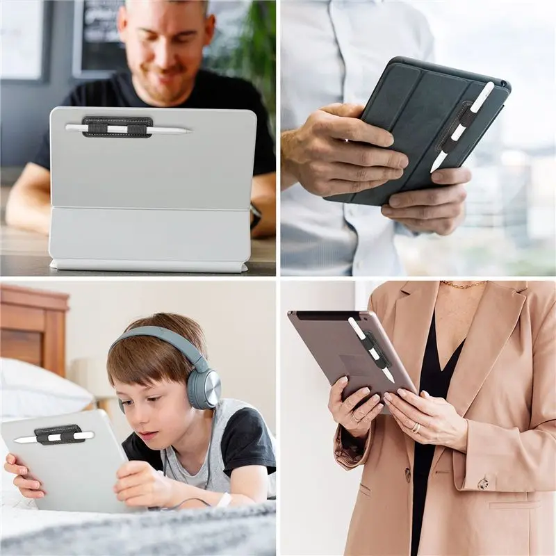 Exquisite-3X Universal Stylus Pen Holder Sticker For Pencil For Ipad Table Touch Pen M-Pencil Anti-Lost Case -Black