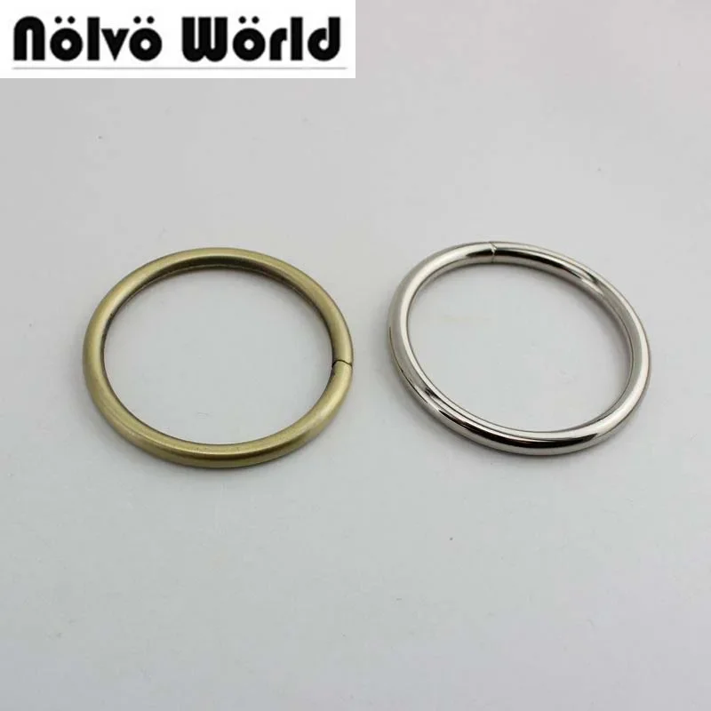 50pcs 25mm 38mm 50mm5.0 line brush antique brass color non-welded round rings,alloy metal O-ring for bags straps belts connect