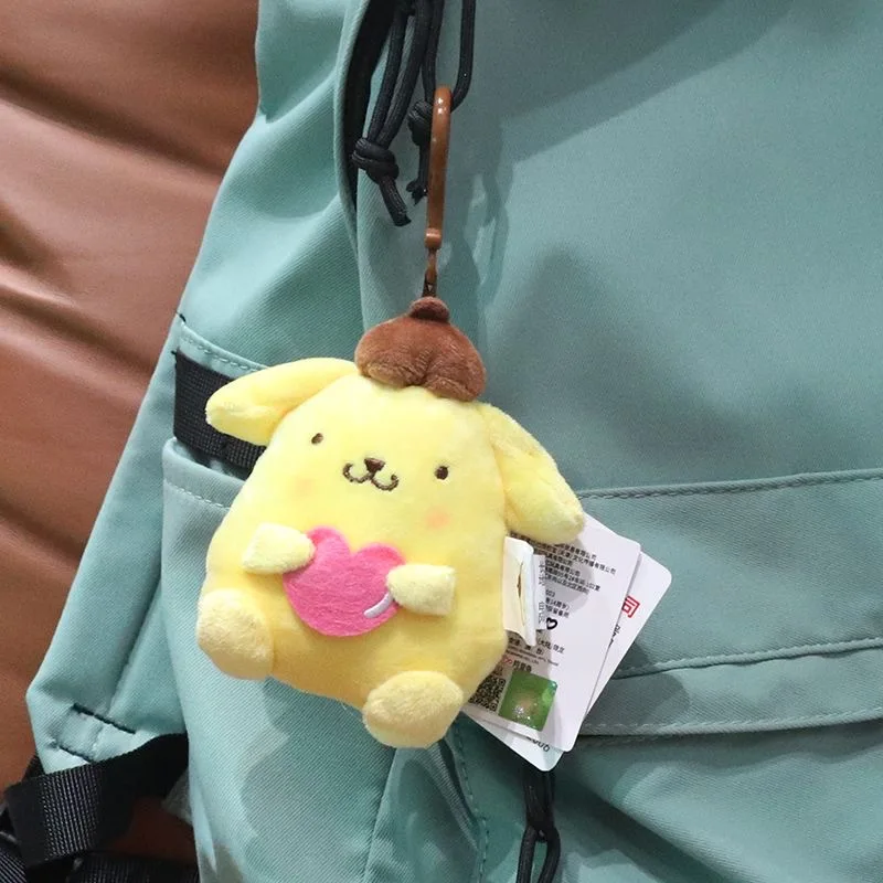 Anime Sanrio Doll Hello Kitty Piccolo peluche My Melody Plushies Kuromi Cinnamoroll Pompon Purin Peluche Ciondolo Regalo di compleanno per bambini