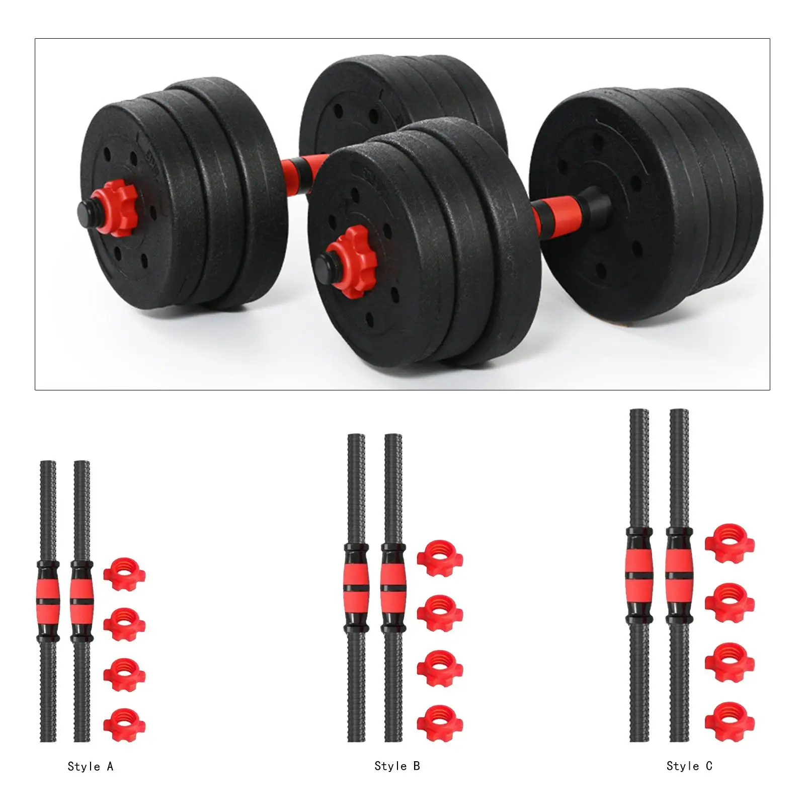 2Pcs Dumbbell Handle Barbell Handle Steel Sturdy Adjustable Dumbellsweights Set for Strength Training Fitness Equipment Home 2Pcs Dumbbell Handle Barbell Handle Steel Sturdy Adjustable Dumbellsweights Set for Strength Training Fitness Equipment Home