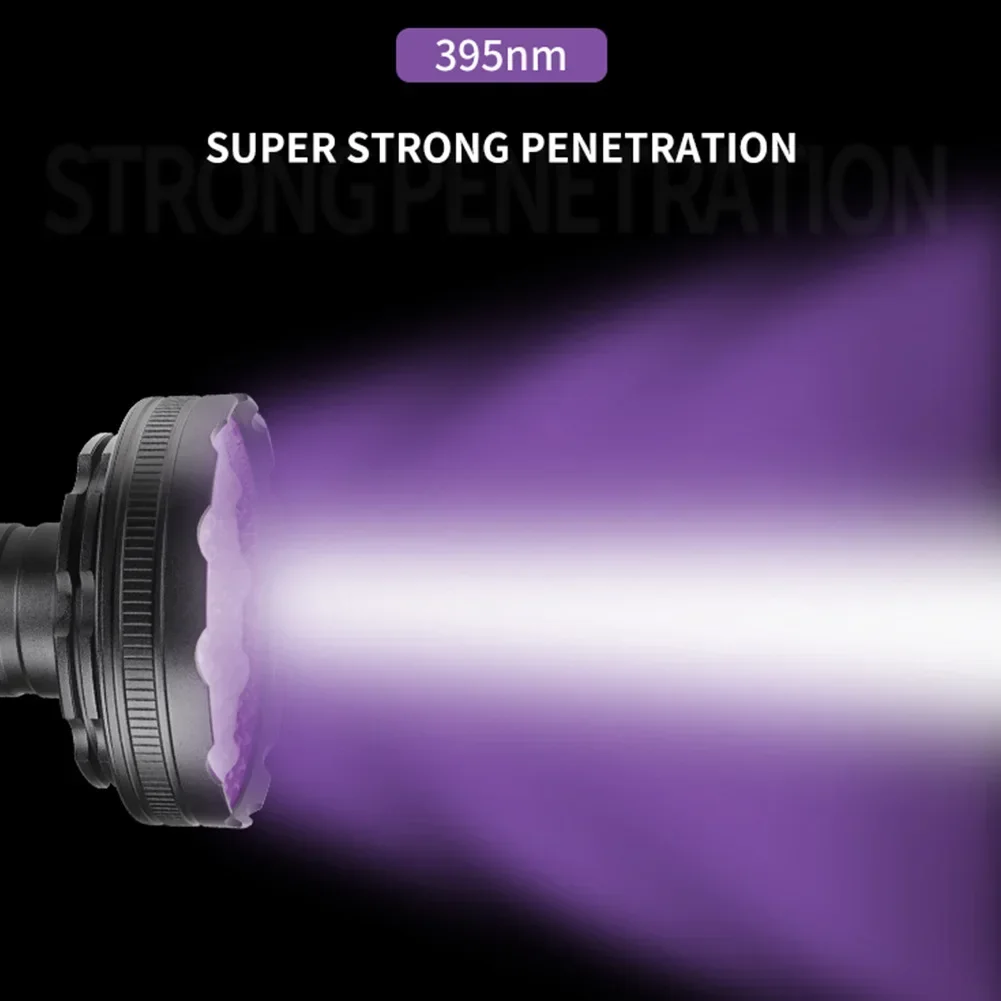 128UV LED Edc Light Purple Light Blacklights 395nm UltraViolet Portable Handheld Flashlight LED Torch Detector for Pet Urine