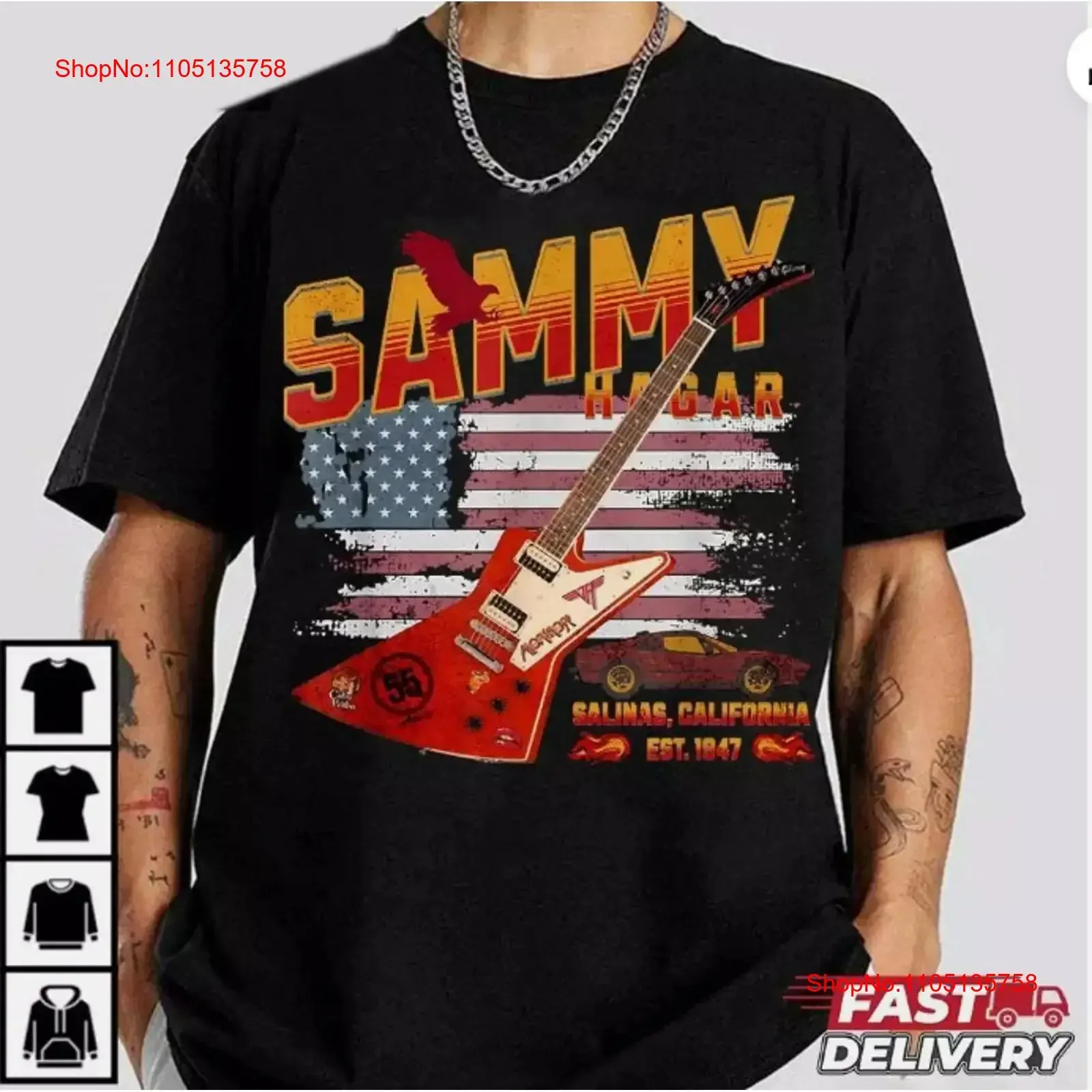 VTG Sammy Hagar black T shirt short sleeve All sizes S to 5Xl