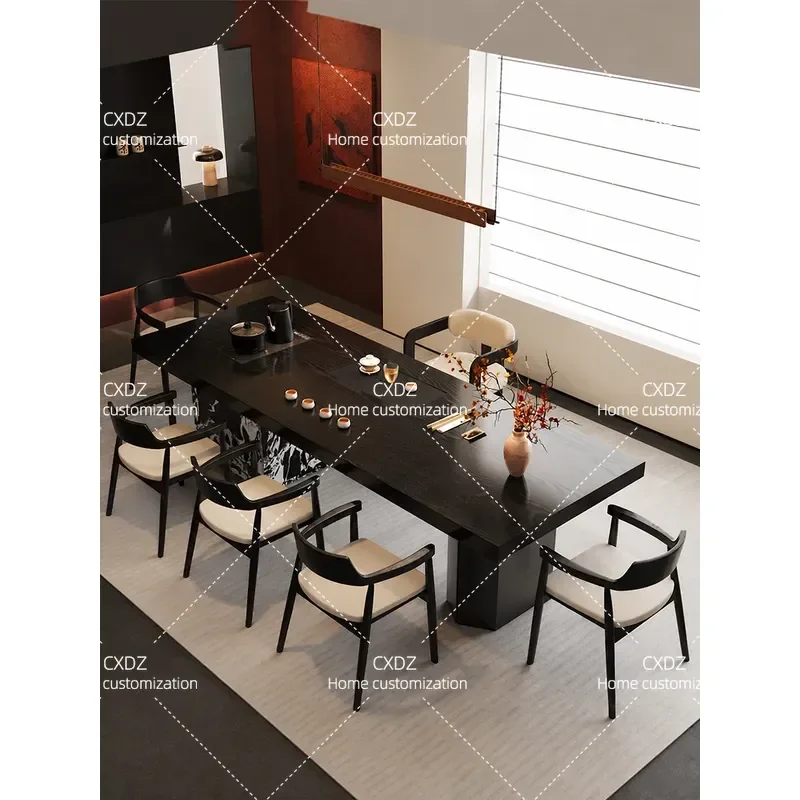 Italian Minimalist Solid Wood Tea Table Modern Light Luxury Large Board Office Desk for Young People High End 2026 New