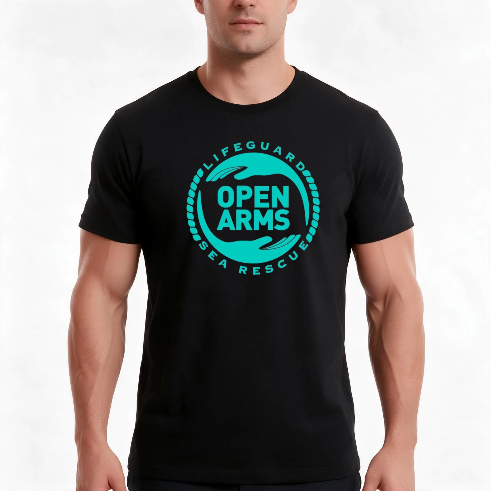 Open Arms Guardiola humanitarian lifeguard sea rescue T-Shirt Summer Casual Cotton Tee Oversized Streetwear Tops 100% Cotton