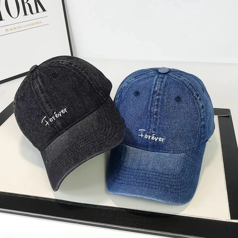 

Унисекс, джинсовая шляпа Snapback Dad Hat - повседневная бейсболка с вышитыми буквами, винтажная женская и мужская кепка, новинка