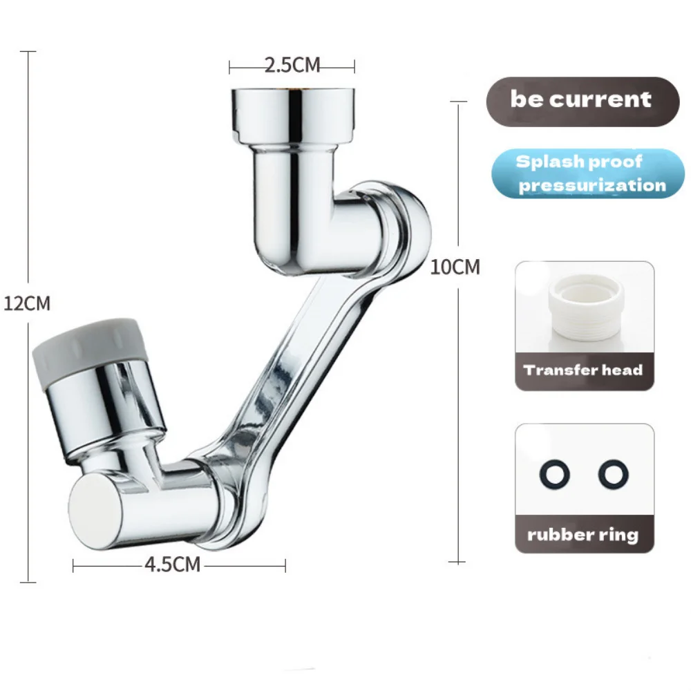 1080° Rotation Faucet Sprayer Head Adaptor 22/24mm Faucet Extender Aerator Splash Bubbler Nozzle Kitchen Tap Washbasin Robot Arm