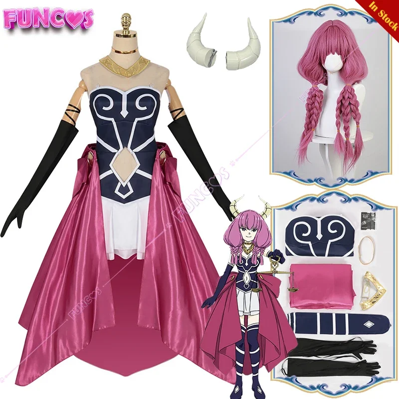 フリレンは旅の終わりを超えてオーラのコスプレ衣装、かつら、角、ギロチンドレス、アニメのロールプレイ、帽子、ネックレス