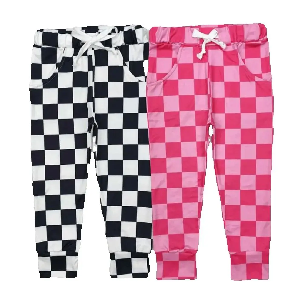 

Baby kids clothing Sibling summer girls Sibling Baby Girls Checkered Jogger Pocket Pants