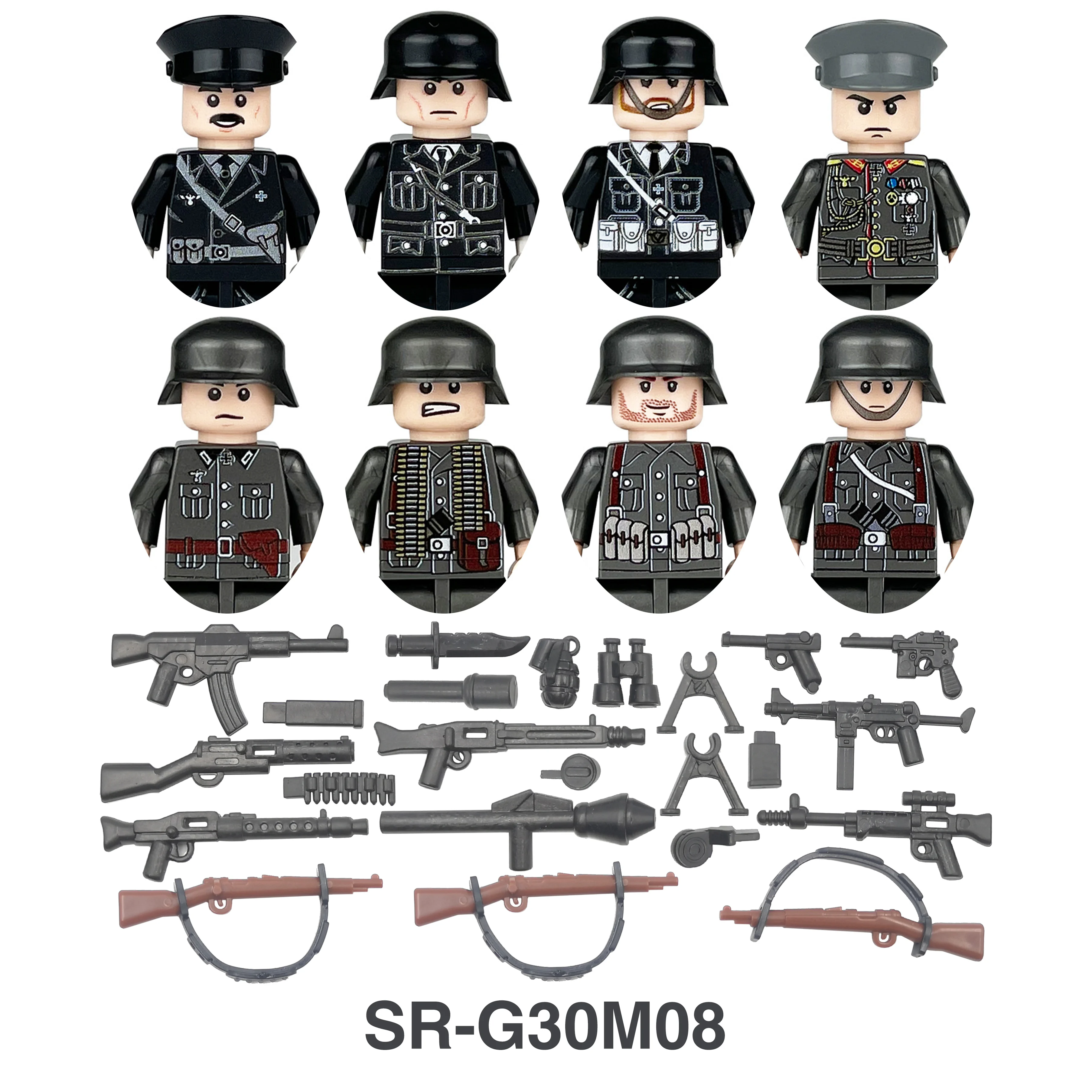 DIY WW2 Infantry Medical Corp Soldier Motorcycle Soviet US Army Military Gun Weapon Building Block Brick Children Kids Gift Toys