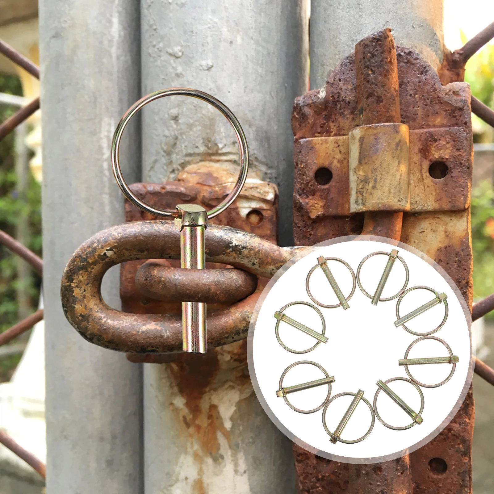 

8pcs Heavy Duty Pin Iron Trailer Truck Mower Fastener Shaft Locking Pin Farm Tractors Accessories Hardware